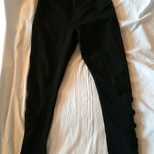 Ebb & Flow Black Yoga pants Female cross detail L